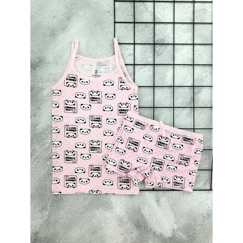 CY 336 PANDA DESEN ATLET BOXER TAKIM - PEMBE - 1-2 YAŞ