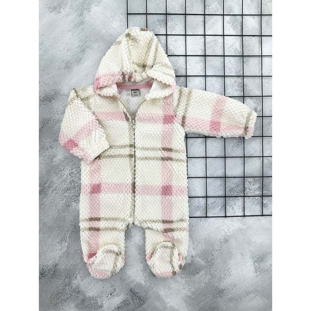 BEBİTOF 70361 EKOSE DESEN VELSOFT TULUM - PEMBE - 6-9 AY